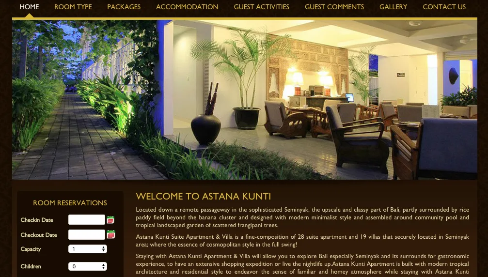 Tampilan website Astana Group