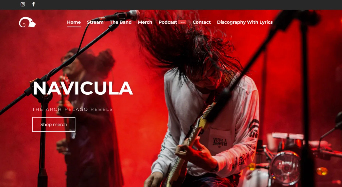 Tampilan website Navicula